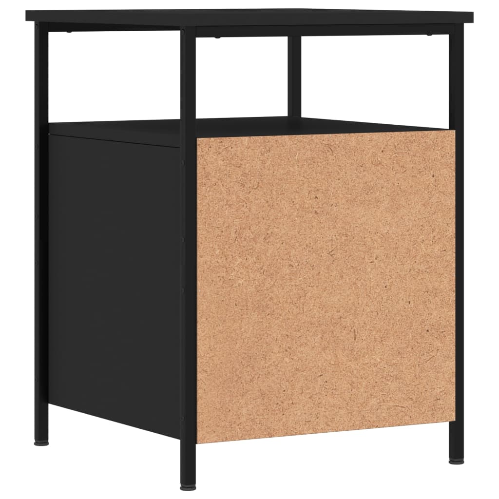 Sängbord 2 st svart 44x45x60 cm konstruerat trä