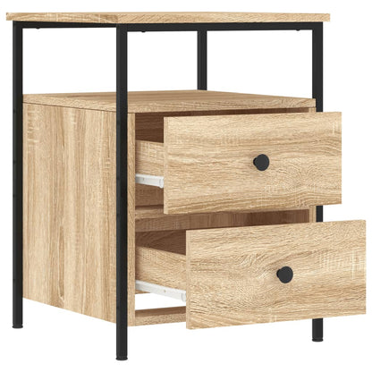 Sängbord 2 st sonoma-ek 44x45x60 cm konstruerat trä