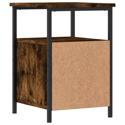 Sängbord 2 st rökfärgad ek 34x35,5x50 cm konstruerat trä