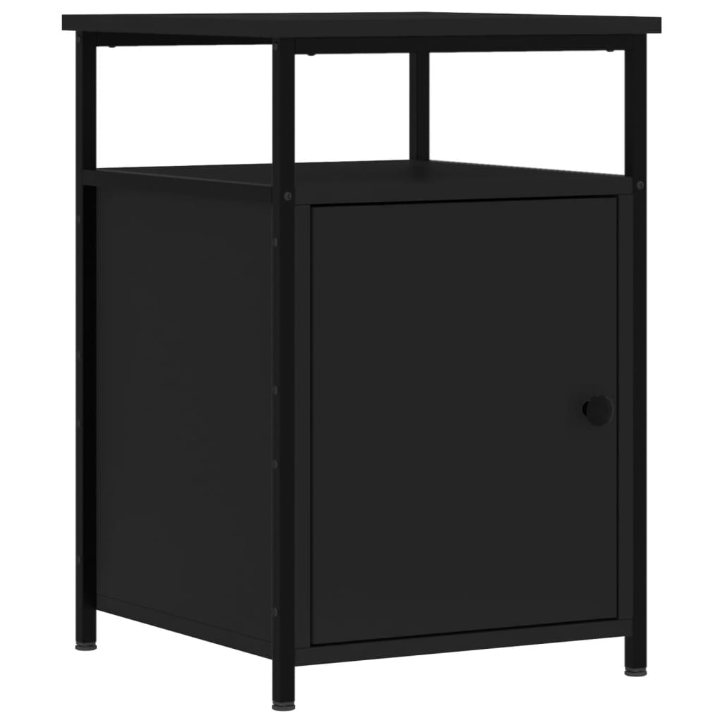 Sängbord 2 st svart 40x42x60 cm konstruerat trä