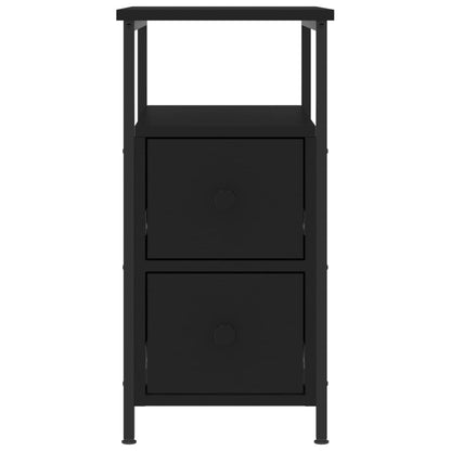 Sängbord 2 st svart 30x60x60 cm konstruerat trä
