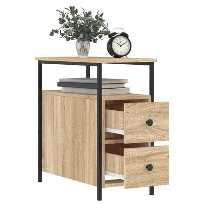 Sängbord 2 st sonoma-ek 30x60x60 cm konstruerat trä