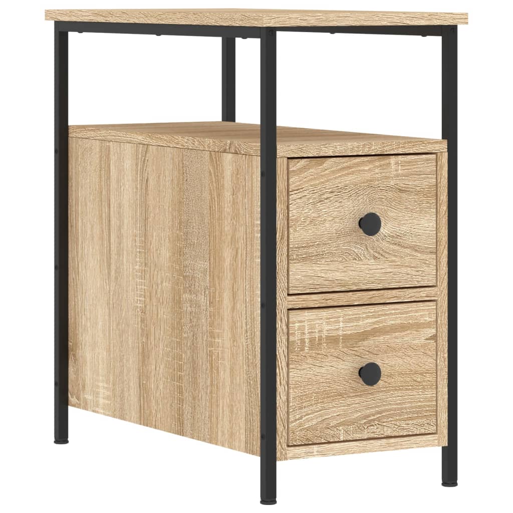 Sängbord 2 st sonoma-ek 30x60x60 cm konstruerat trä