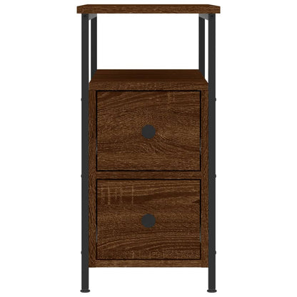 Sängbord 2 st brun ek 30x60x60 cm konstruerat trä