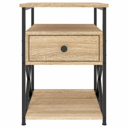 Sängbord 2 st sonoma-ek 40x42x55 cm konstruerat trä