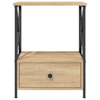 Sängbord 2 st sonoma-ek 50x41x65 cm konstruerat trä