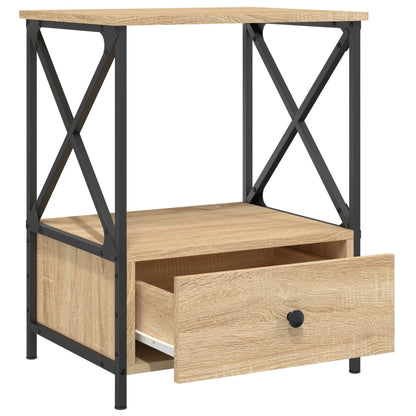 Sängbord 2 st sonoma-ek 50x41x65 cm konstruerat trä