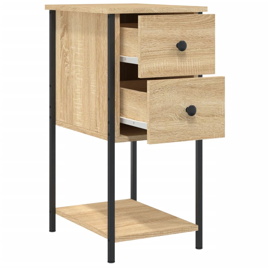 Sängbord 2 st sonoma-ek 32x42x70 cm konstruerat trä