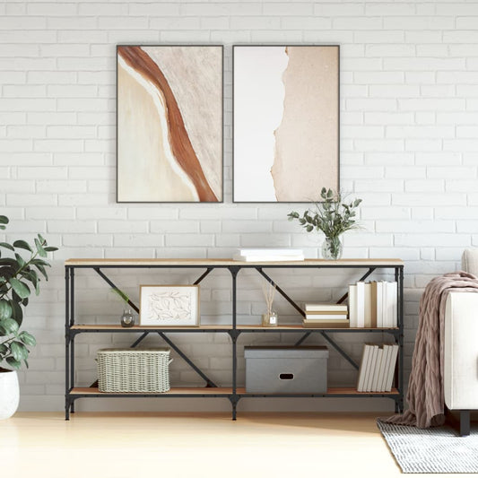 Avlastningsbord Konsollbord Sonoma Ek 160x30x75 cm och järn