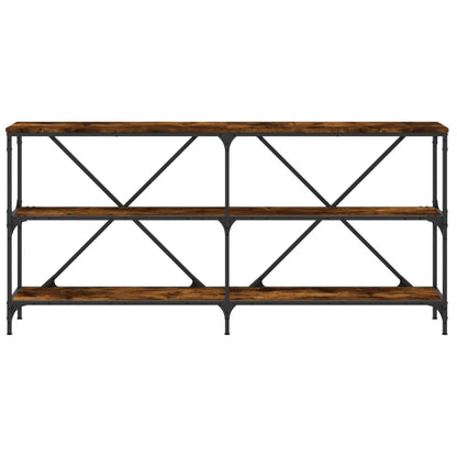 Avlastningsbord Konsollbord Rökfärgad Ek 160x30x75 cm och järn