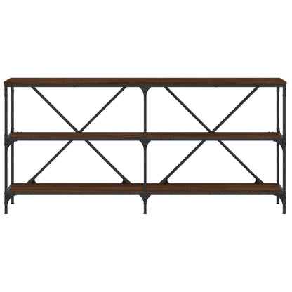Avlastningsbord Konsollbord Brun Ek 160x30x75 cm järn