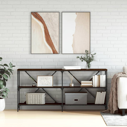 Avlastningsbord Konsollbord Brun Ek 160x30x75 cm järn