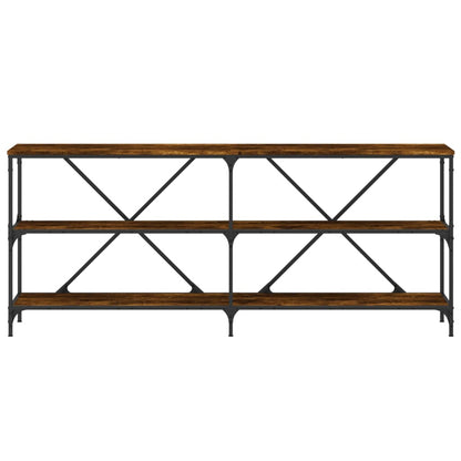 Avlastningsbord Konsollbord Rökfärgad Ek 180x30x75 cm järn
