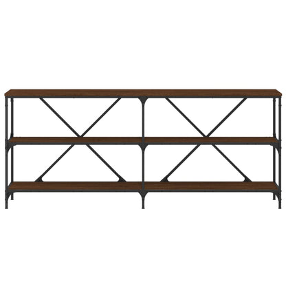 Avlastningsbord Konsollbord Brun Ek 180x30x75 cm järn