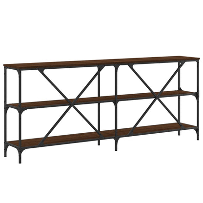 Avlastningsbord Konsollbord Brun Ek 180x30x75 cm järn