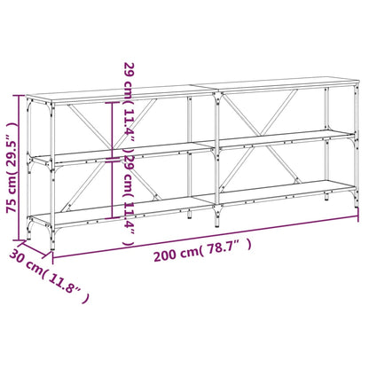 Avlastningsbord Konsollbord Sonoma Ek 200x30x75 cm järn