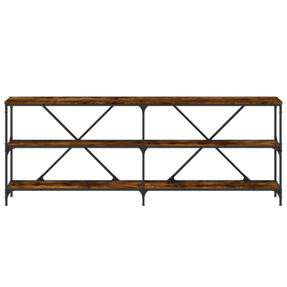 Avlastningsbord Konsollbord Rökfärgad Ek 200x30x75 cm och järn