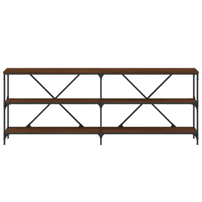 Avlastningsbord Konsollbord Brun Brun Ek 200x30x75 cm järn