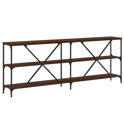 Avlastningsbord Konsollbord Brun Brun Ek 200x30x75 cm järn