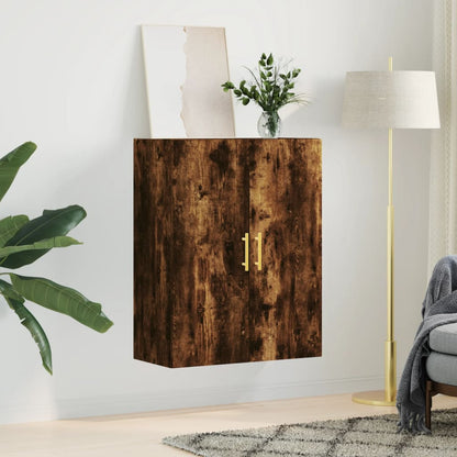Vägghylla Rökfärgad Ek 69,5x34x90 cm