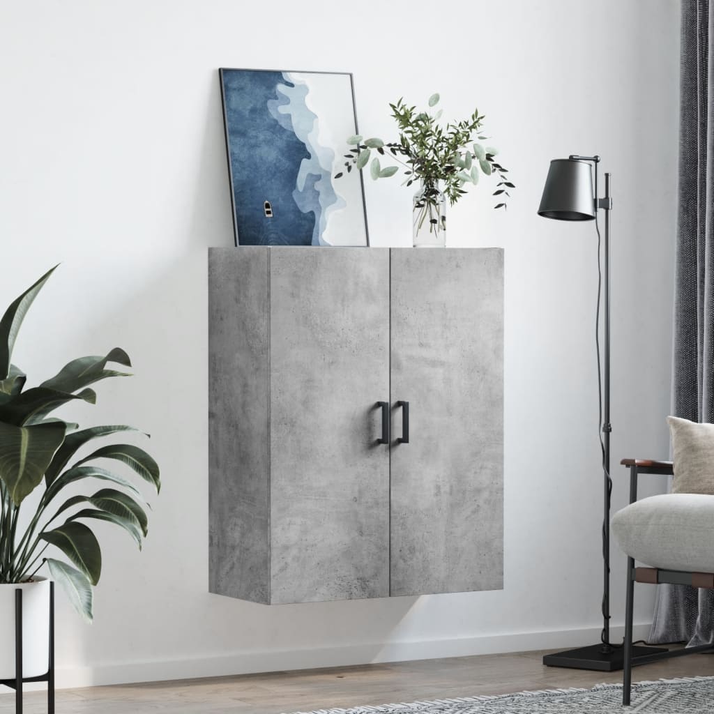 Vägghylla Betonggrå 69,5x34x90 cm
