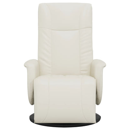 Fåtölj Gräddvit Reclinerfåtölj med fotstöd konstläder