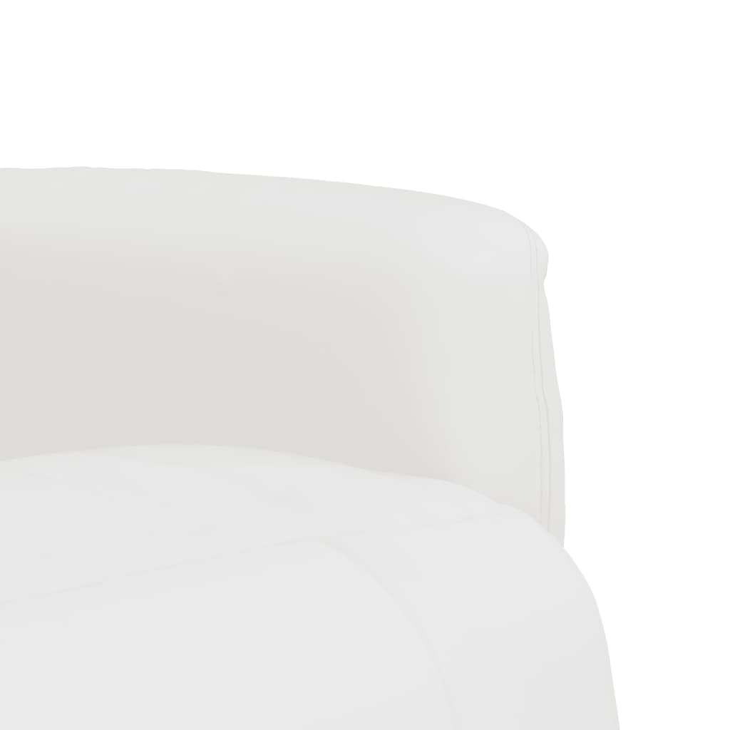 Fåtölj Vit Reclinerfåtölj med fotstöd konstläder