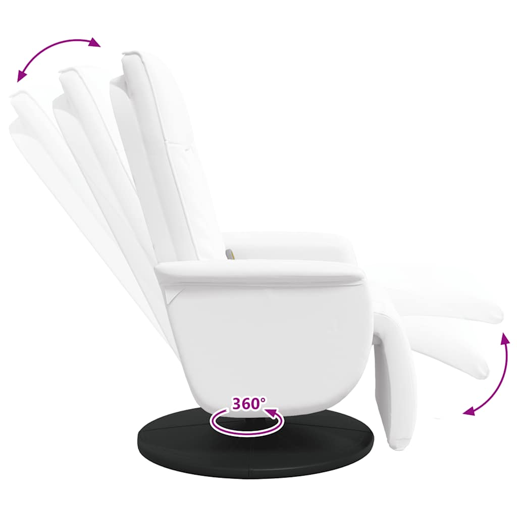 Fåtölj Vit Massagefåtölj med fotstöd konstläder