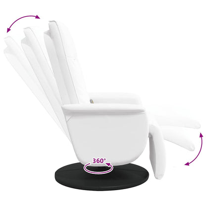 Fåtölj Vit Massagefåtölj med fotstöd konstläder