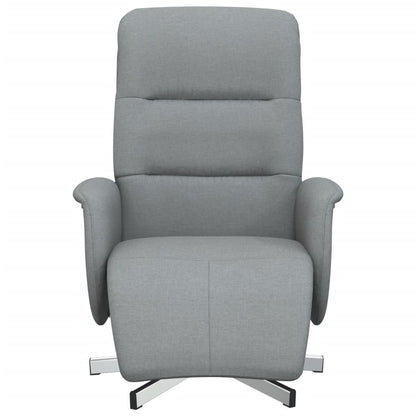Fåtölj Ljusgrå Reclinerfåtölj med fotstöd tyg