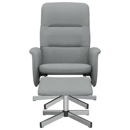 Fåtölj Ljusgrå Reclinerfåtölj med fotpall tyg