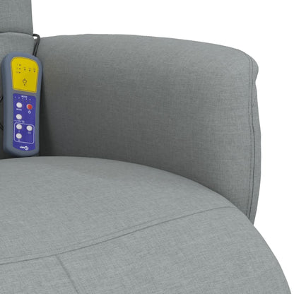 Elektrisk Massagefåtölj Ljusgrå med fotstöd tyg