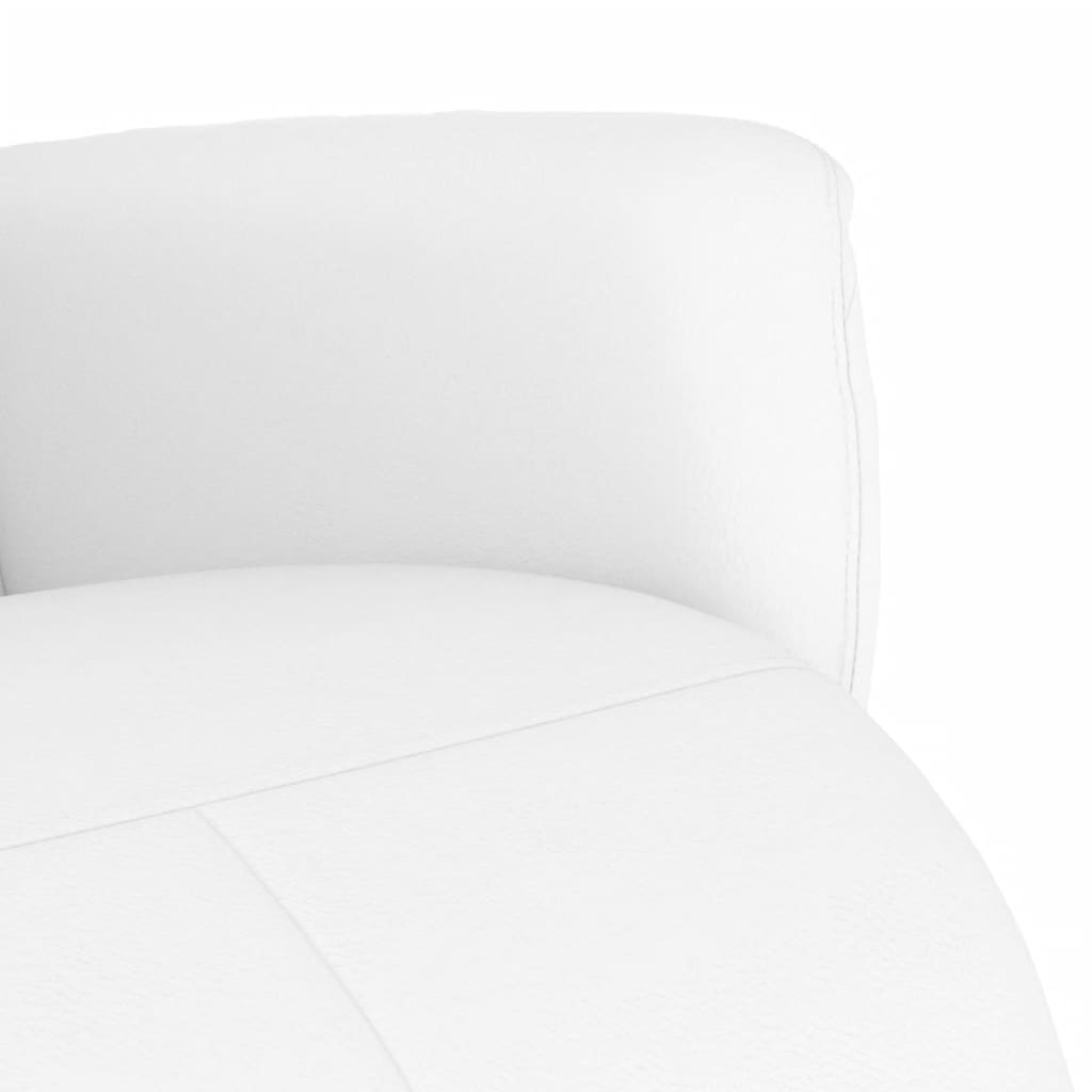 Fåtölj Vit Reclinerfåtölj med fotstöd konstläder