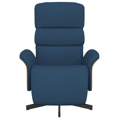 Fåtölj Blå Reclinerfåtölj med fotstöd tyg