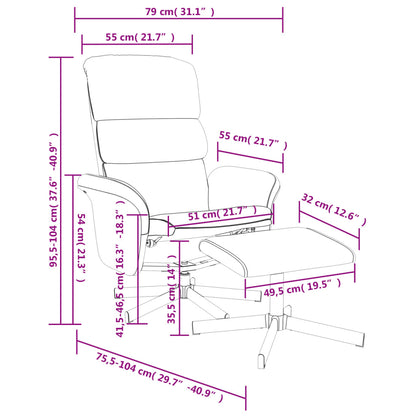 Fåtölj Svart Reclinerfåtölj med fotpall tyg