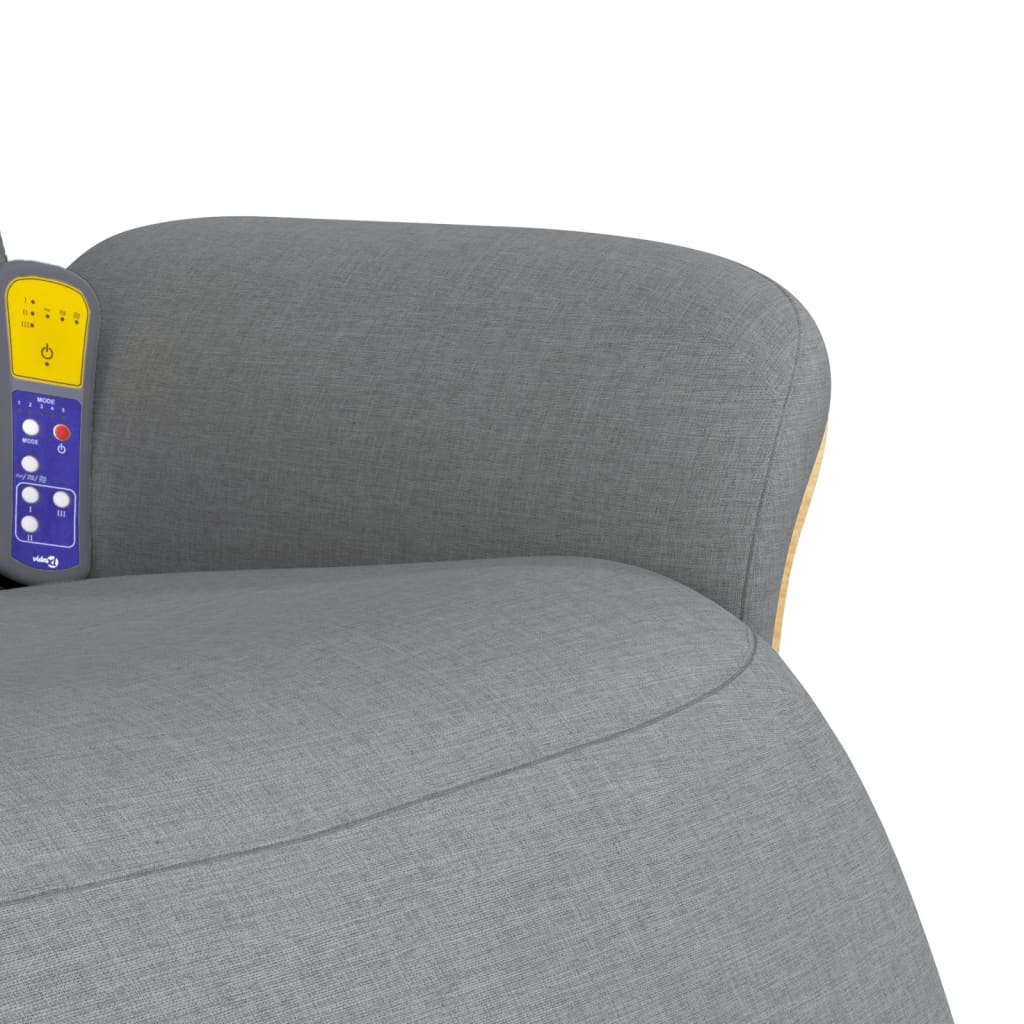 Elektrisk Massagefåtölj Ljusgrå med fotstöd tyg