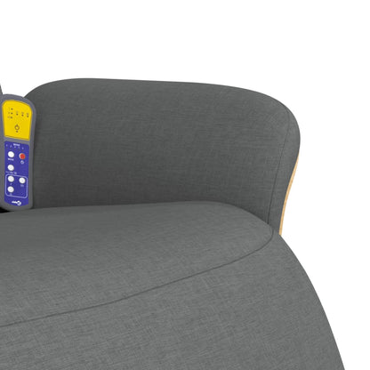 Elektrisk Massagefåtölj Mörkgrå med fotstöd tyg