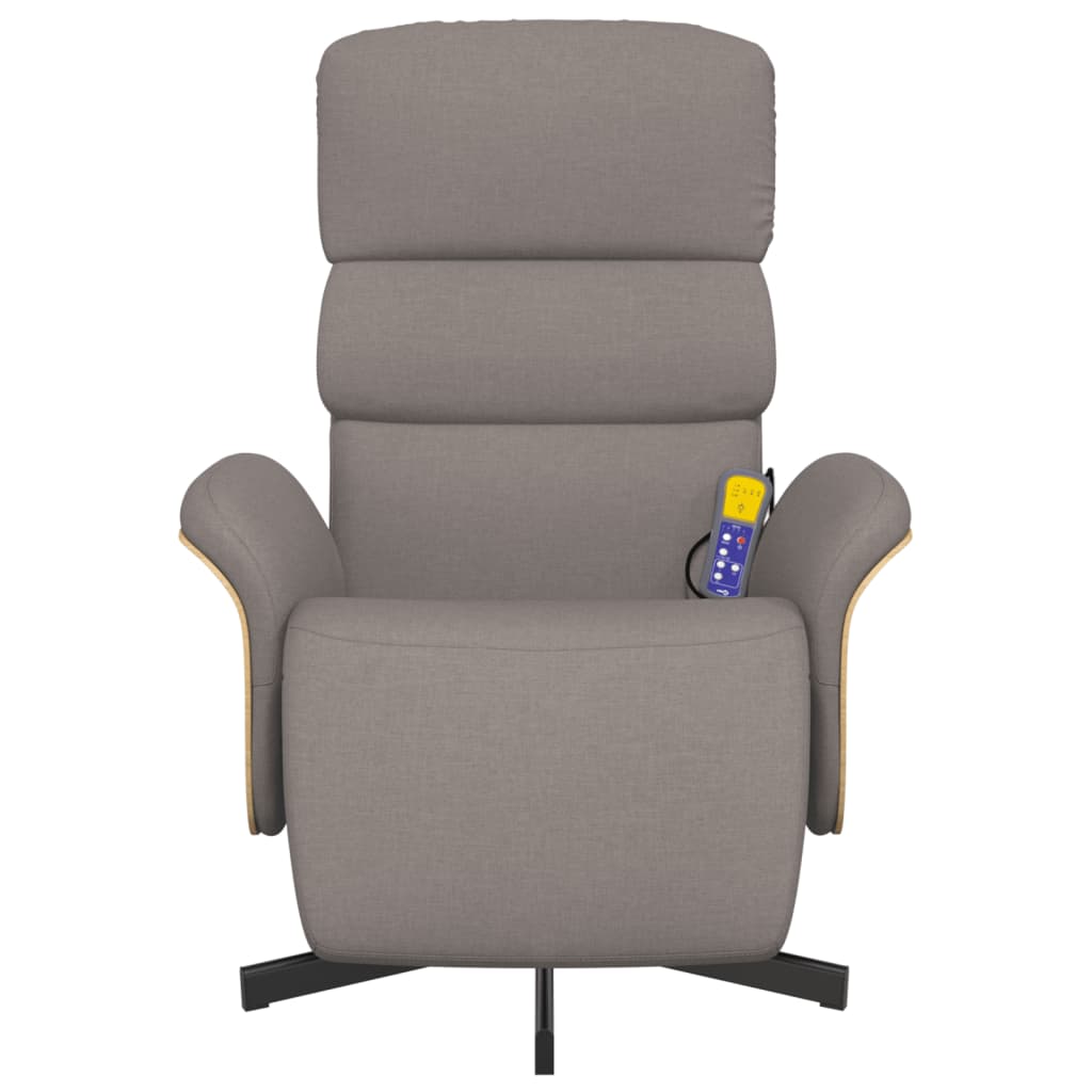 Elektrisk Massagefåtölj Taupe med fotstöd tyg