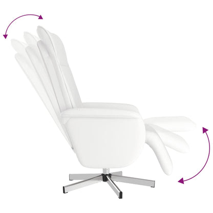 Elektrisk Massagefåtölj Vit med fotstöd konstläder