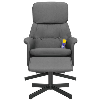 Elektrisk Massagefåtölj Mörkgrå med fotpall tyg