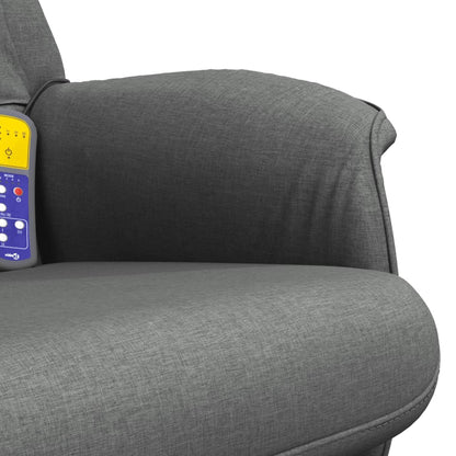 Elektrisk Massagefåtölj Mörkgrå med fotpall tyg