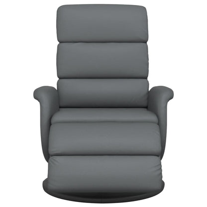 Fåtölj Grå Reclinerfåtölj med fotstöd konstläder