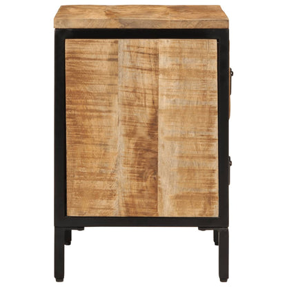 Sängbord med 2 lådor 40x35x53 cm massivt grovt mangoträ