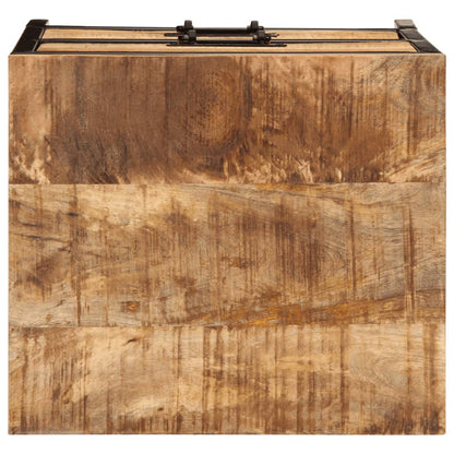 Sängbord med 2 lådor 40x35x53 cm massivt grovt mangoträ