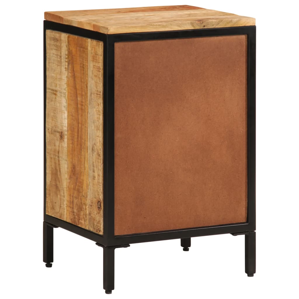 Sängbord med 3 lådor 40x35x63 cm massivt grovt mangoträ