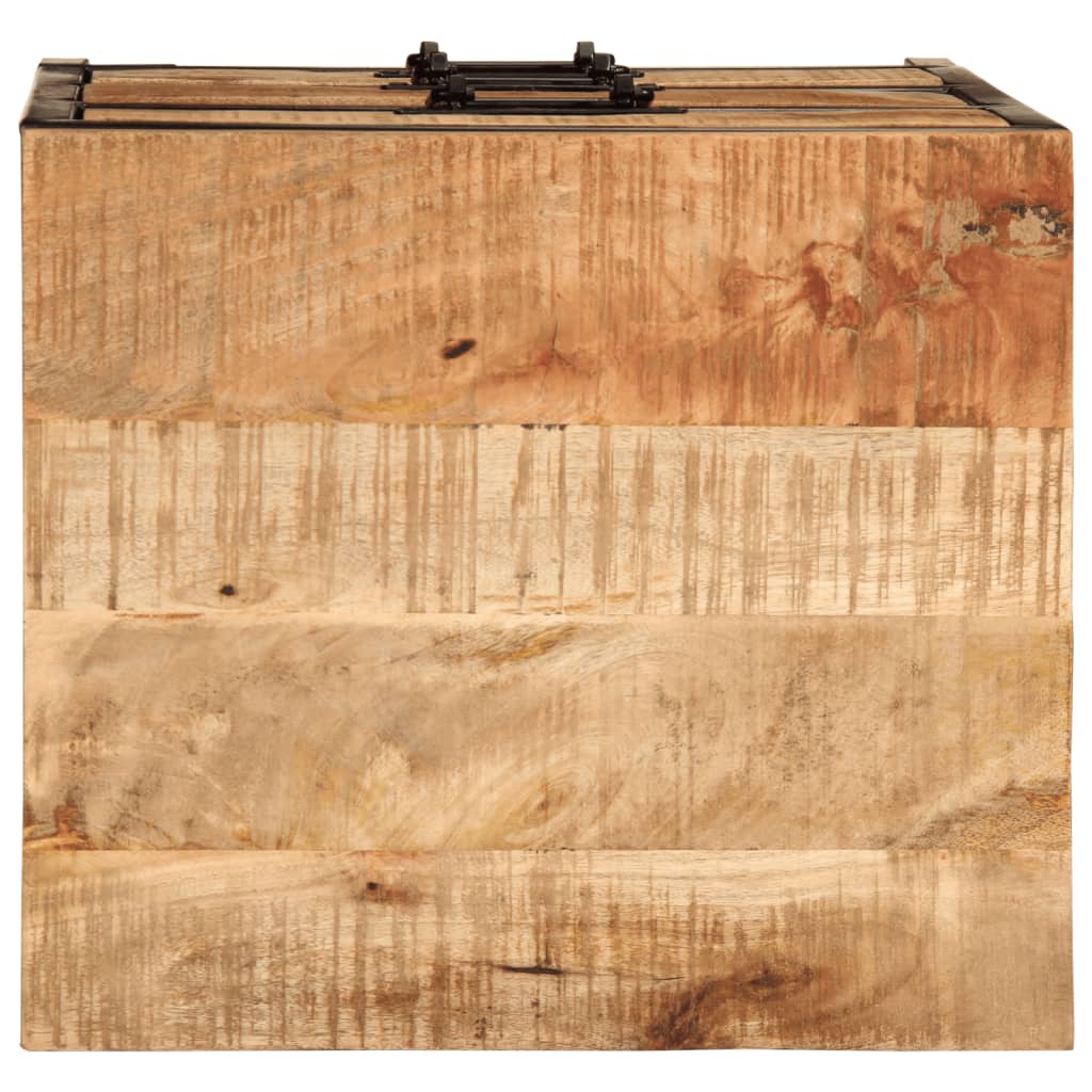 Sängbord med 3 lådor 40x35x63 cm massivt grovt mangoträ