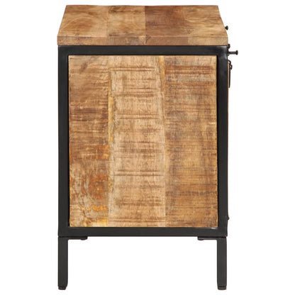 Skoställ Trä Skoskåp 60x35x53 cm massivt grovt mangoträ