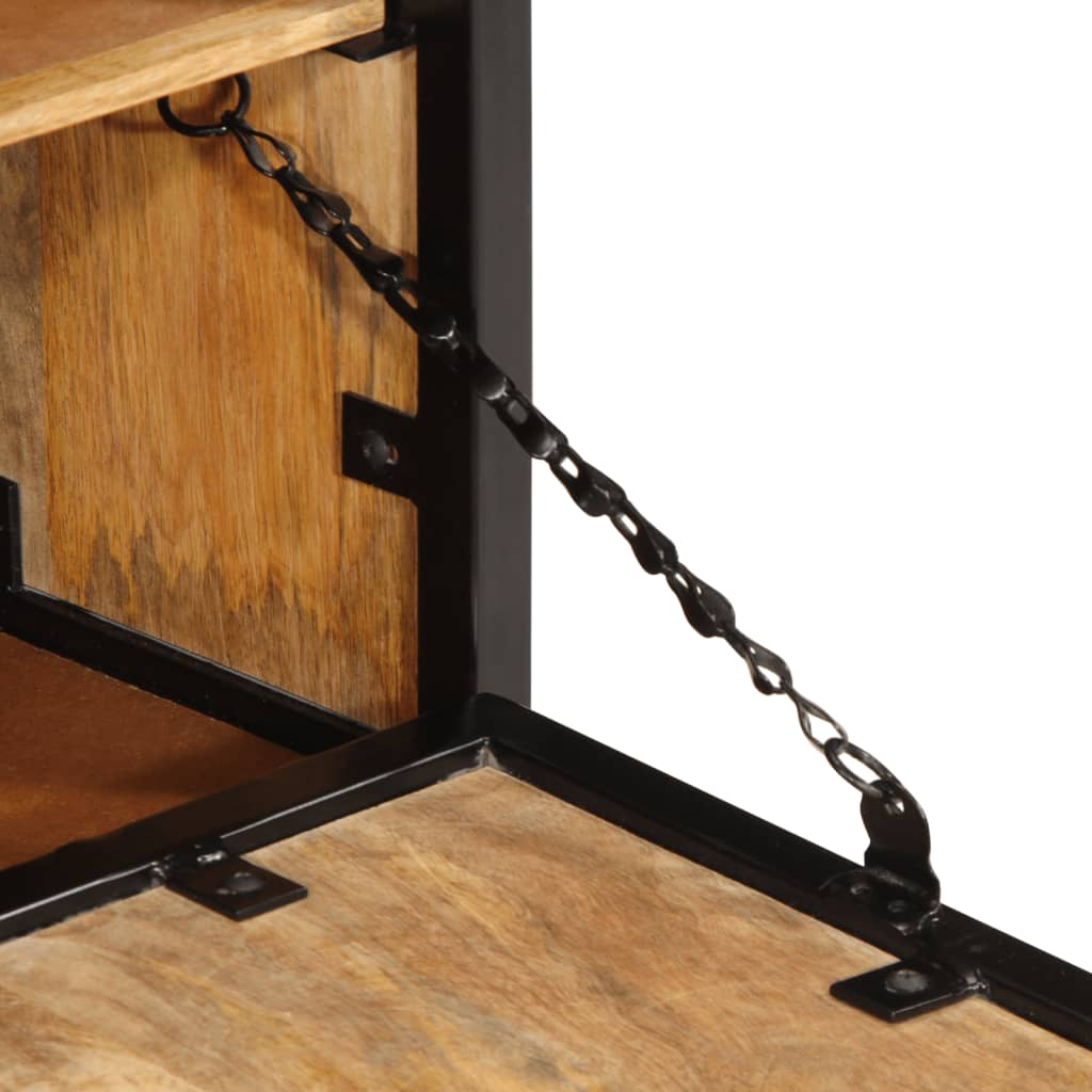 Skoställ Trä Skoskåp 60x35x53 cm massivt grovt mangoträ