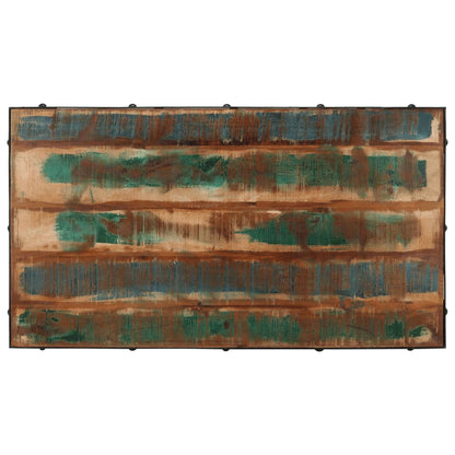 Soffbord Trä med hjul massivt återvunnet Trä 100x55x26 cm