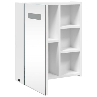 Badrumsspegel Spegelskåp LED-lampa Vit 45x13x52 cm